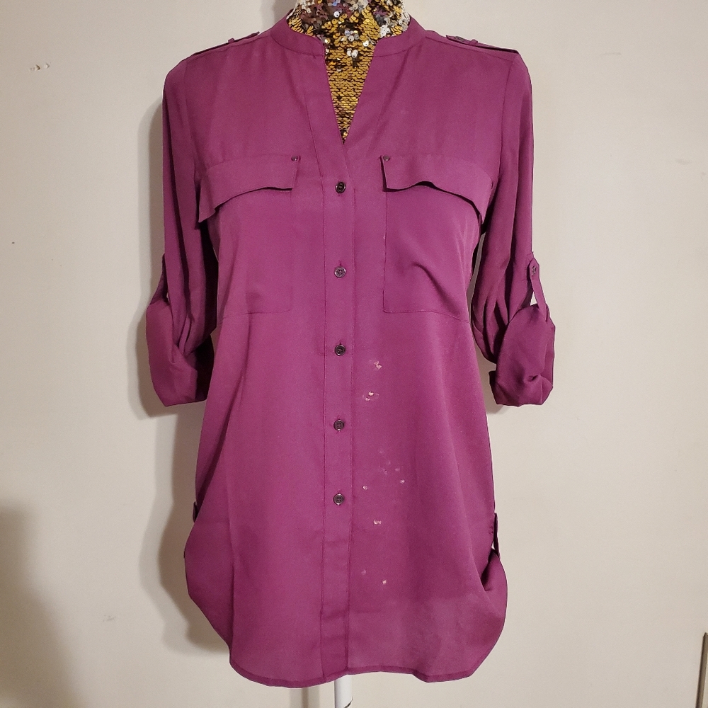 🌻Calvin Klein Purple Button Up Blouse